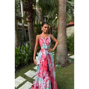 Vestido de Noche Formal Mint Navea, Talla XL, Corte en A, Lentejuelas, Perlas, Flores, Estilo Imperio, Opciones de Largo hasta la Rodilla y hasta el Suelo, para Fiestas de Graduación, Banquetes y Eventos - Product Image 4