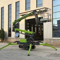 Plateforme de travail aérienne d'usine, plateforme élévatrice télescopique avec design araignée, élévateur compact sur chenilles