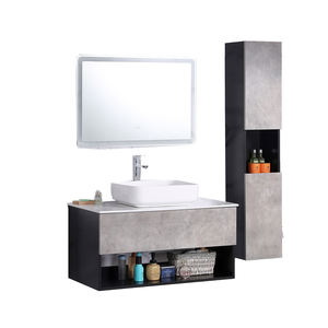 Armoire moderne <span class=keywords><strong>pour</strong></span> lavage à la main <span class=keywords><strong>Wc</strong></span> <span class=keywords><strong>Meuble</strong></span> de salle de bain suspendu en bois avec miroir lumineux - Product Image 2