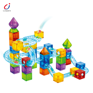 Gioco Magnetico con Biglie su Pista Trasparente Chengji, Giocattolo Educativo per Bambini, Cubi Magnetici Colorati Creativi, Blocchi da Costruzione - Product Image 1