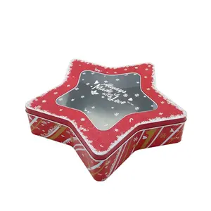 Big size star shape christmas Holiday Cookie Tins