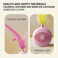 Jouet interactif pour chat d'intérieur, balle rebondissante en plumes, durable, inodore, pour petits chats