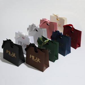 Eco-Friendly Custom Logo Kraft Paper Bag with <b>Ribbon</b> Bow for <b>Wedding</b> Thank You Gifts - Product Image 1