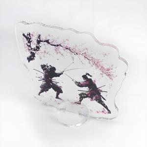 Hanxin Samurai Duelo Luminoso Laser Gravura Processo Personalização Personalização Personalização Personagem Animação Acrílica Marca