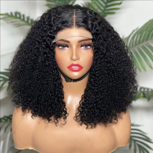 Peluca frontal de encaje sin pegamento, estilo afro rizado, bob corto, 4x4, 13x4, 5x5, rizado con volumen, para mujer, de cabello humano virgen vietnamita, al por mayor - Product Image 1