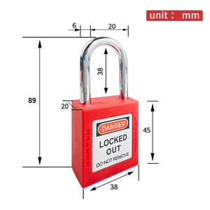<span class=keywords><strong>Cadenas</strong></span> de sécurité industriel rouge en acier inoxydable avec options de manille de 25 mm, 38 mm et 76 mm, <span class=keywords><strong>cadenas</strong></span> <span class=keywords><strong>à</strong></span> clé LOTO - Product Image 2