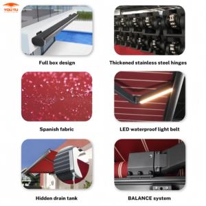 Auvent rétractable électrique enroulable, pare-soleil, terrasse, véranda, <span class=keywords><strong>toile</strong></span> pour extérieur, maison, jardin - Product Image 2