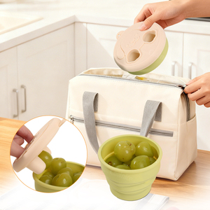 Scatola Regalo Creativa per Alimenti, Contenitore Pieghevole in Silicone per Microonde con Copertura per Dita - Product Image 3
