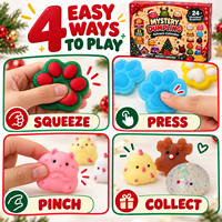 Calendrier de l'Avent de Noël personnalisé avec logo d'entreprise, 24 jouets compressibles en TPE en forme de dumpling, promotion commerciale