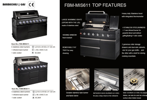 Grill a Gas di Design Professionale <span class=keywords><strong>con</strong></span> Armadietto <span class=keywords><strong>in</strong></span> <span class=keywords><strong>Acciaio</strong></span> <span class=keywords><strong>Inox</strong></span>, <span class=keywords><strong>Barbecue</strong></span> BBQ a Gas <span class=keywords><strong>con</strong></span> Fornello Laterale per Cucinare all'Aperto e al Chiuso - Product Image 6
