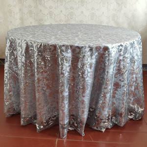 Nappe de TABLE <span class=keywords><strong>en</strong></span> maille brodée à paillettes, 4 pièces, rondes, brodées, à fleurs, personnalisé, pour fête d'hôtel, BANQUET, mariage - Product Image 6