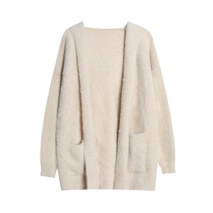 Latest Blank Fuzzy <strong>Hooded</strong> <strong>Cardigan</strong> Coat Knitwear Loose Crochet Knitted Outfit Plain Sweaters Loose Fluffy <strong>Cardigans</strong> <strong>Women</strong> - Product Image 6