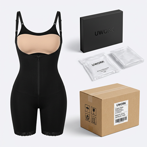 Faja Moldeadora de Mujer sin Costuras con Etiqueta Privada de Fábrica al por Mayor, Body con Cremallera Frontal y Busto Abierto, Pantalones Cortos de Cintura Alta con Encaje - Product Image 6