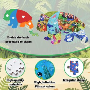 Puzzles d'animaux irréguliers pour enfants de 4 à 6 ans, 6 à 8 ans, 8 à 10 ans, 10 à 12 ans, puzzle panda 180 pièces, <span class=keywords><strong>jeu</strong></span> de puzzle éducatif pour le sol - Product Image 3