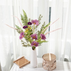 Bouquet de fleurs artificielles CallaFloral, marguerite violette, tissu tissé en plastique, décoration de mariage et de maison CF01247 - Product Image 1