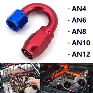 Adaptateur universel noir et rouge en aluminium pour tuyau de refroidisseur d'huile AN4 AN6 AN8 AN10 AN12, raccord pivotant pour ligne d'huile, de carburant ou de <span class=keywords><strong>gaz</strong></span> - Product Image 4
