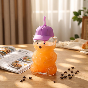 Vaso de Vidrio Creativo con Forma de Oso de 20 oz, Multifuncional para Hogar, Bar u Oficina, Sin Logotipo - Product Image 1