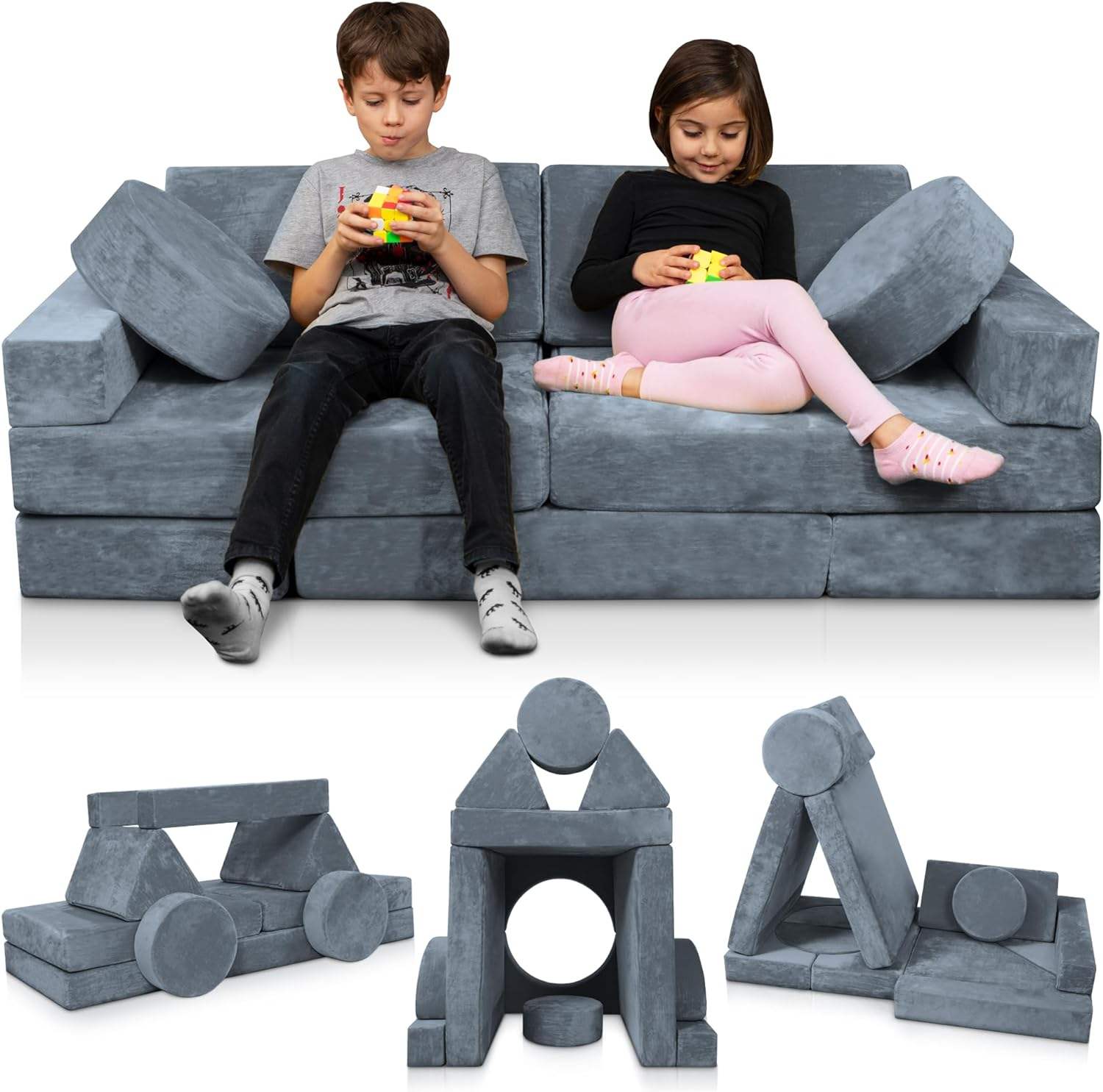 Kid Couch WOWMAX Modular Kids Play Couch For Playroom Nugget Couch