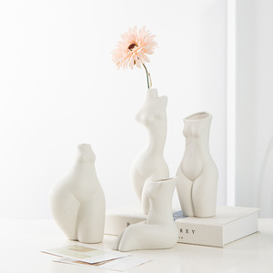Arredamento per la casa corpo umano plastica arti vaso decorazione vaso in ceramica scultura vaso bianco - Product Image 4