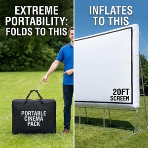 Pantalla Inflable Gigante Ultra Resistente al Agua, de Tela Oxford y PVC, con Ventilador Incorporado, Resistente a la Intemperie para Uso en Exteriores - Product Image 6