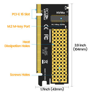 OEM Jeyi MX16-1U <span class=keywords><strong>M</strong></span>.<span class=keywords><strong>2</strong></span> NVMe PCIe 3.0アダプターカードサポート2280サイズNGFF SSDバルクオーダーフルスピード<span class=keywords><strong>M</strong></span>キー利用可能X4/X8/X16 - Product Image 3