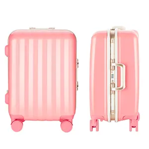 Henghou caja madre señoras cosmético esmerilado caso moda Universal Trolley rueda caso de viaje maleta Rosa conjunto de equipaje