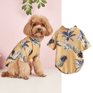 Verão estilo havaiano <span class=keywords><strong>pet</strong></span> t-shirt para cães pequenos médios e filhotes desenhos animados frescos em poliéster leve para filhotes gatos
