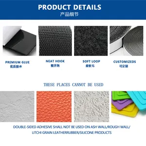 Kuat Diri 3M Perekat Pengikat Dots Stiker Perekat Kait Loop Tape untuk Sprei Sofa Tikar Karpet Anti Slip Tikar Bantalan