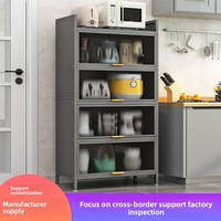 Support de rangement de cuisine personnalisé pour four à micro-ondes pour porte rabattable anti-poussière armoire outils et vaisselle en métal sur pied