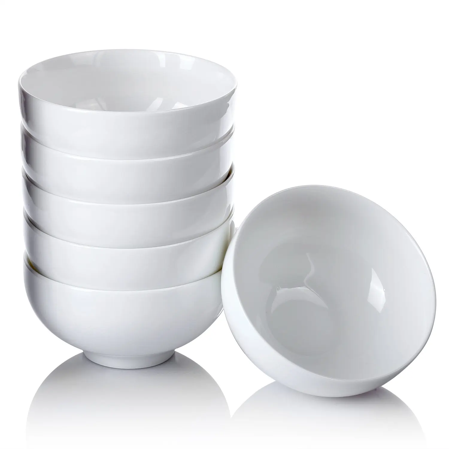 Grosir Mangkuk Keramik Logo Kustom Perlengkapan Makan Porselen Putih Kosong Murah