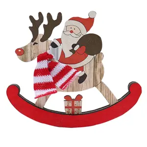 Christmas decorations wooden rocking horse kindergarten toys gifts Christmas presents