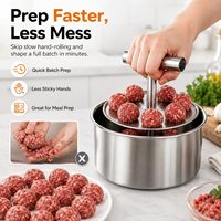 Machine à boulettes de viande, outil manuel en acier inoxydable pour 6/12 boulettes, presse à viande pour attendrir et façonner