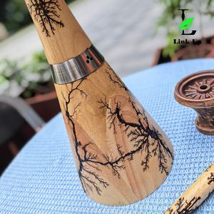 Elegante Cachimba de Madera con Diseño de Rayo, con Base de Vidrio, Luz LED, Regalo, para Fiestas, Tiendas de Cachimbas, Bares, Restaurantes, Cafeterías, para Fumar Shisha - Product Image 2