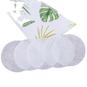 Tampon de maquillage rond pour femme, 1 couche, en tissu non tissé uni à motif perle, blanc, diamètre 5,8 cm, qualité OEM - Product Image 1