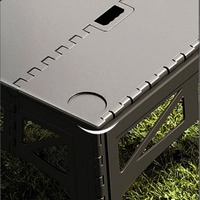 Ensemble de table et de chaises de camping en plastique portable, table pliante d'extérieur au design minimaliste