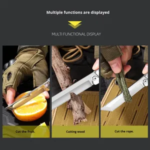 Navaja Plegable Totalmente de Acero, Ultraafilada, de Alta Dureza, para Comer Fruta, Desempacar Carne, Uso en Exteriores, Defensa Personal, OEM - Product Image 5