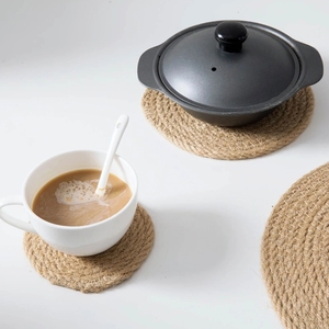 Napperons ronds <span class=keywords><strong>en</strong></span> <span class=keywords><strong>jute</strong></span>, <span class=keywords><strong>tapis</strong></span> <span class=keywords><strong>de</strong></span> table isolants <span class=keywords><strong>en</strong></span> <span class=keywords><strong>corde</strong></span> <span class=keywords><strong>de</strong></span> chanvre, tissés à la main, coussins ronds, tasses, sous-verres - Product Image 5