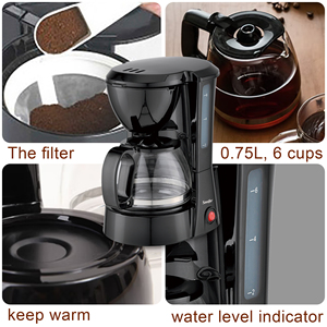 Sonifer SF-3564 Vente en gros Nouvelle <span class=keywords><strong>cafetière</strong></span> électrique automatique à goutte à goutte pour usage domestique 220V <span class=keywords><strong>Petite</strong></span> 0,75L Maintien au chaud - Product Image 3