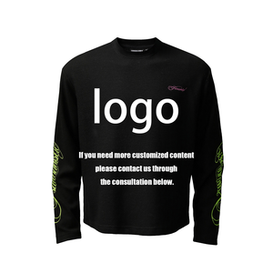 Haut à manches longues unisexe coupe ample et ajustée, style streetwear niche, imprimé gaufré vintage américain, à capuche, pour hommes et femmes, incluant sweats à capuche et sweat-shirts - Product Image 2