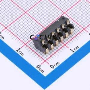 GT-BTP25006-0400A-010A Blade/Spring Contact Battery Connector SMD,P=2.5mm Connector Spring Contact Type 2.5mm 6P Vertical Mount - Product Image 2