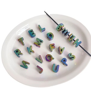 Cuentas Grandes de Acrílico con Letras <span class=keywords><strong>Cole</strong></span>, Chapadas en Oro, Iridiscentes, para Manualidades, Cadenas para Teléfono Móvil, Zapatos, Collares - Product Image 6