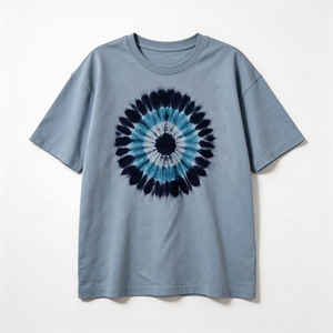 Camiseta <span class=keywords><strong>HuaYi</strong></span> con Certificación GOTS y OEKO-TEX, Oversize, 100% Algodón, Tie Dye, de Alta Calidad, Ecológica, Transpirable, 180G, Informal, para Verano - Product Image 2