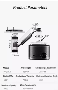 Pr07a New Phổ Treo Tường Máy Chiếu Cánh Tay Có Thể Gập Lại Kính Thiên Văn Khung Đứng 90 Độ Nghiêng Góc Tương Thích Tất Cả Các Thiết Bị - Product Image 6