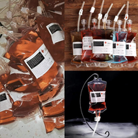 Sac de sang à double tube, poche à boisson, jus concentré, pack énergétique, sac de sang Vampire Diaries pour Halloween