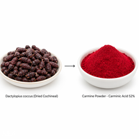 Poudre de carmin en vrac LCHBIO, 52% d'acide carminique, couleur rouge naturelle UV E120, pour confiserie, cosmétiques, boulangerie, qualité Chine/USA