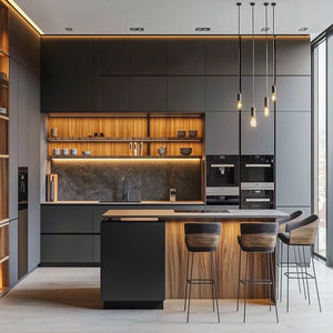 ตู้ติดผนังลายเกาะหรูหราทันสมัยสำหรับการปรับปรุงห้องครัวฝรั่งเศสแบบยุโรปสำหรับวิลล่าอพาร์ทเมนต์ไฟ Luxe สำหรับกลางแจ้ง - Product Image 3