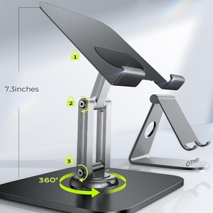 Supporto per iPad Regolabile a 360° in Metallo per Scrivania, Compatibile con Dispositivi da 4-12.9 Pollici, Monitor, Switch, Kindle, Colore Argento - Product Image 4