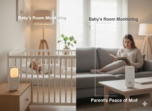 Monitor de Bebé Digital con Audio Bidireccional, Luz Nocturna y Detección de Temperatura y Humedad - Product Image 4