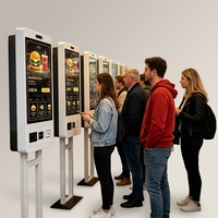 Kiosque Électrique Libre-Service 21,5 Pouces, Armoire en Acier Blanc, Écran Tactile Windows, Résolution HD, Utilisation Commerciale, Contrôle par Application