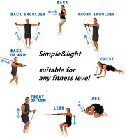 Ensemble de bandes de résistance Micogo TPE, kit d'exercices pour la salle de sport à domicile, yoga, fitness, entraînement du corps, 11 pièces de bandes de résistance